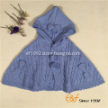 Plain Color Lovely A Shape Hooded Sweater Cardigan Poncho